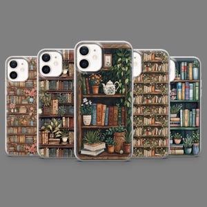 Bookshelf Phone Case Library Art Bookish Cover for iPhone 16,15,14,13,12 Samsung S25,S24,S23FE,S22,A16,A26,A56,Pixel9Pro,8A,7