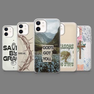 Christian Phone Case Bible Verse Scripture Faith Cover for iPhone 16,15,14,13,12 Samsung S25,S24,S23FE,S22,A16,A26,A56,Pixel9Pro,8A,7