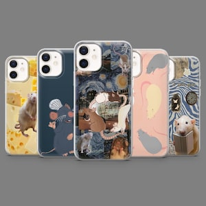 Rat Phone Case Cute Mouse Kawaii Animal Cover for iPhone 16,15,14,13,12 Samsung S25,S24,S23FE,S22,A16,A26,A56,Pixel9Pro,8A,7