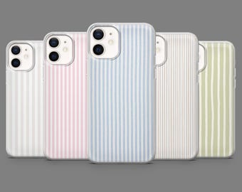 Simple Stripe Phone Case Retro Lines Minimalist Cover for iPhone 16,15,14,13,12 SamsungS25,S24,S23FE,S22,A16,A26,A56,Pixel9Pro,8A,7