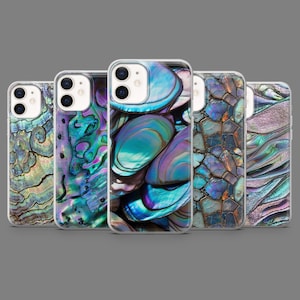 Abalone Phone Case Mollusk Shell Pearlescent Cover for iPhone 16,15,14,13,12 Samsung S25,S24,S23FE,S22,A16,A26,A56,Pixel9Pro,8A,7