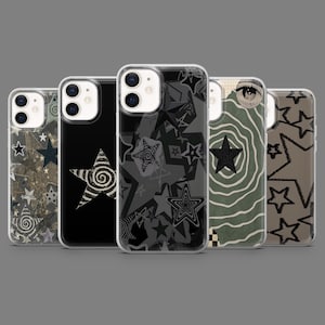 Grunge Star Phone Case Y2K Star Twinkle Horror Cover for iPhone 16,15,14,13,12 Samsung S25,S24,S23FE,S22,A16,A26,A56,Pixel9Pro,8A,7