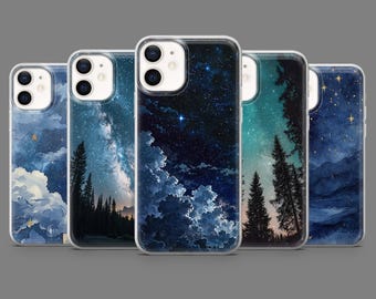 Night Sky Phone Case Sparkling Stars Universe Cover for iPhone 16,15,14,13,12 SamsungS25,S24,S23FE,S22,A16,A26,A56,Pixel9Pro,8A,7