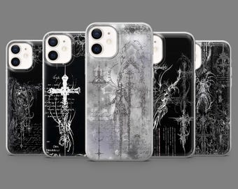 Cyber Gothic Phone Case Black Emo Cybersigilism Cover for iPhone 16,15,14,13,12 SamsungS25,S24,S23FE,S22,A16,A26,A56,Pixel9Pro,8A,7