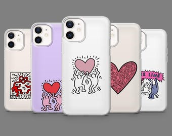 Keith Haring Phone Case Artwork Activist Art Cover for iPhone 16,15,14,13,12 Samsung S25,S24,S23FE,S22,A16,A26,A56,Pixel9Pro,8A,7