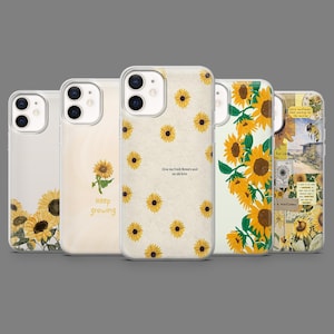 Sunflower Phone Case Wildflower Botanical Cover for iPhone 16,15,14,13,12 Samsung S25,S24,S23FE,S22,A16,A26,A56,Pixel9Pro,8A,7