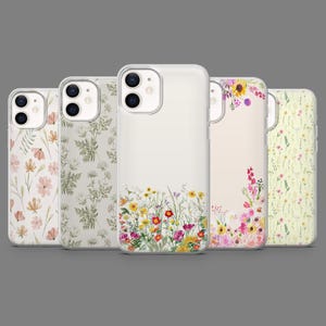 Floral Phone Case Wildflower Flowers Cover for iPhone 16,15,14,13,12 Samsung S25,S24,S23FE,S22,A16,A26,A56,Pixel9Pro,8A,7