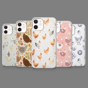 Chicken Phone Case Agriculture Farm Animal Cover for iPhone 16, 15, 14, 13, 12, Samsung S25,S24,S23FE,S22,A16,A26,A56,Pixel 9Pro,8A,7