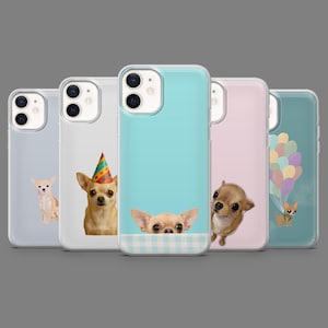Chihuahua Phone Case Funny Puppy Dog Meme Cover for iPhone 16,15,14,13,12 Samsung S25,S24,S23FE,S22,A16,A26,A56,Pixel9Pro,8A,7