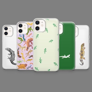 Lizard Phone Case Exotic Pet Gecko Reptile Cover for iPhone 16, 15, 14,13,12 Samsung S25,S24,S23FE,S22,A16,A26,A56,Pixel9Pro,8A,7
