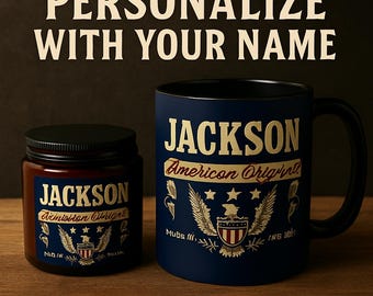 Patriotic Soy Candle Set | Eagle and American Flag, 2A Decor