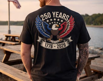 250 Years of Freedom T-Shirt | 1776 - 2026 USA Semiquincentennial Eagle Tee