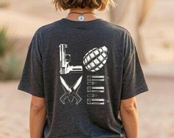 Love Grenade T-Shirt | Love Text and Grenade Graphic Tee