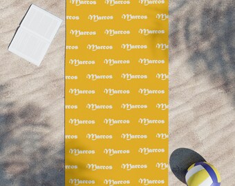 Personalized Tropical Beach Towel: Custom Monogrammed Summer Towel