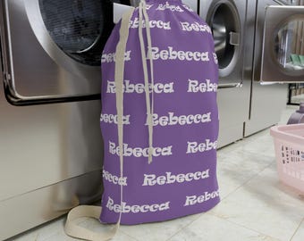Repeat Name Pattern Laundry Bag | Personalized Canvas Laundry Sack