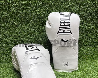 Everlast Style Boxing Gloves – Handmade Leather Training Gloves for Muay Thai, Kickboxing & Sparring Gear