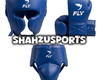 Fly Style Boxausrüstungsset Handschuhe Kopfschutz Tiefschutz Muay Thai Kickbox-Training