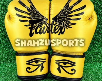 Fairtex Boxing Gloves, Handmade Leather Training Sparring Muay Thai Kickboxing Gloves