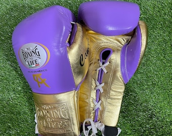 No Boxing No Life Handmade Leather Gloves Lace-Up Professional Sparring Gear