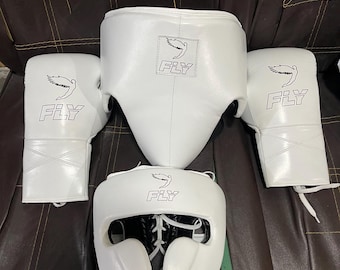 Fly Boxing Set - Head Guard, Gloves, Groin Protector - Sparring Gear