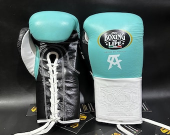 Guantes de boxeo de cuero personalizados "Sin boxeo no hay vida" - Guantes de sparring y entrenamiento personalizados - Equipo personalizado de estilo profesional - Regalo para boxeadores - Hecho a mano