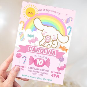 Verjaardagsuitnodiging kaneelbroodje | Afdrukbare uitnodiging | Leuke decoratie voor kinderfeestjes | Digitale download