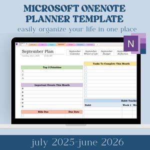 ONENOTE Template, OneNote Planner, One Note Planner Template OneNote Digital Planner, OneNote Templates, One Note Planner, One Note Template