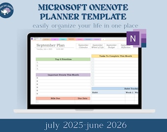 ONENOTE-mall, OneNote-planerare, OneNote-planerarmall OneNote digital planerare, OneNote-mallar, OneNote-planerare, OneNote-mall