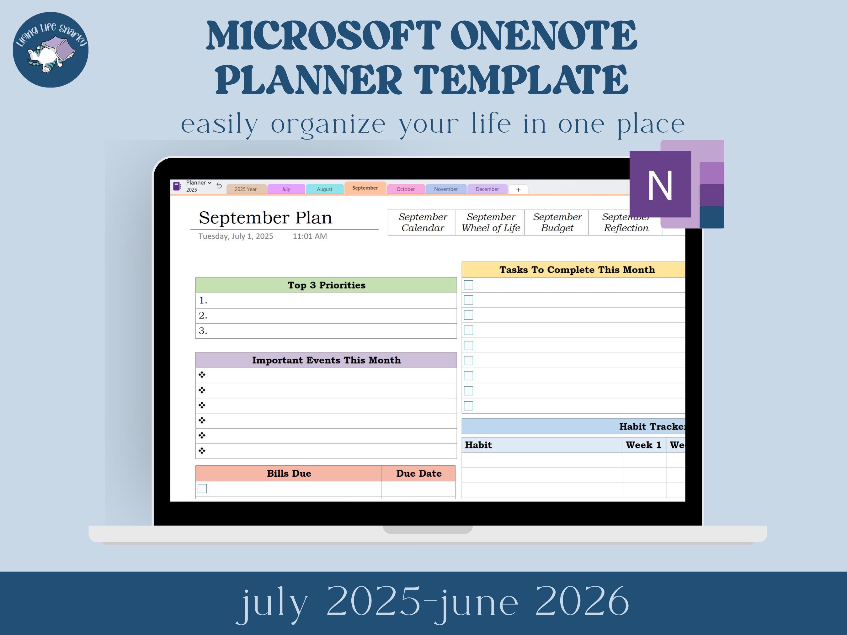 ONENOTE Template, Onenote Planner, One Note Planner Template Onenote ...