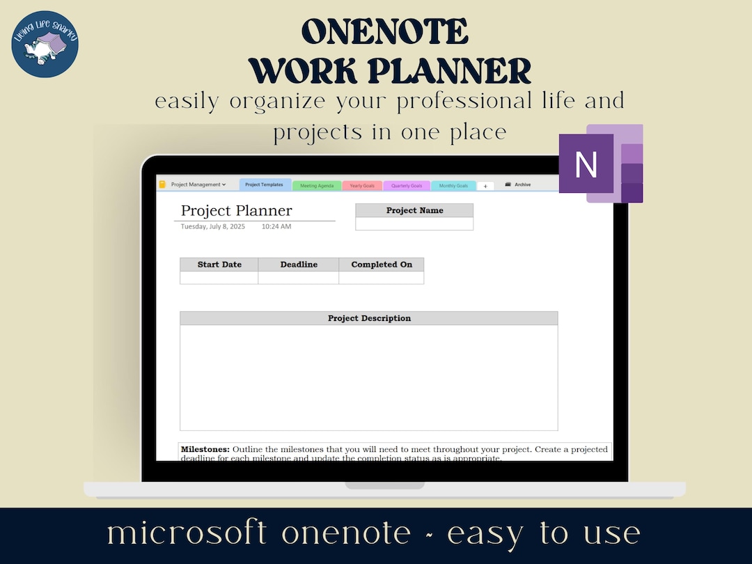 One Note Template for Work, Onenote Template Work, Onenote Work Notes ...