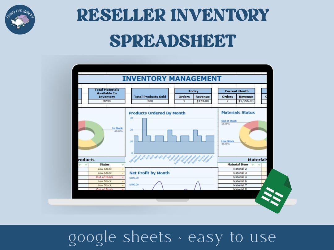 Reseller Spreadsheet and Inventory Management | Small Business Tracker ...