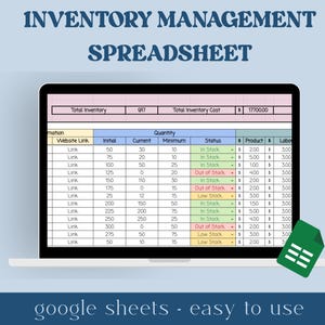Enkel mall för lagerhantering | Lagerspårning för småföretag | Redigerbar lagerlogg i Google Sheets
