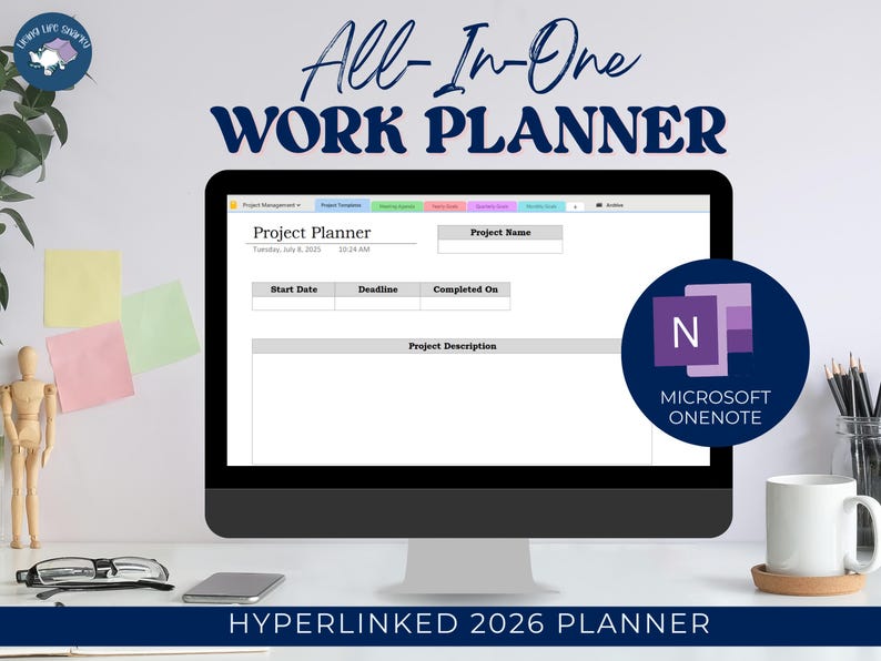 Hyperlinked Planner, One Note Template for Work, OneNote Template Work, OneNote Work Notes Template, Project Management, Weekly Planner 2026, One Note Template for Work, onenote, onenote template, project management, onenote templates, one note templates, onenote planner, one note templates, eisenhower matrix, onenote digital planner, onenote template work, one note planner, onenote templates for work, kanban board, onenote planner template, onenote work notes template,