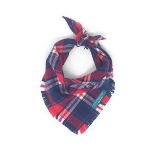 Americana Flannel Dog Bandana, Frayed Edge Dog Bandana