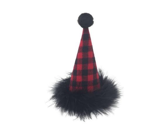 buffalo plaid dog hat