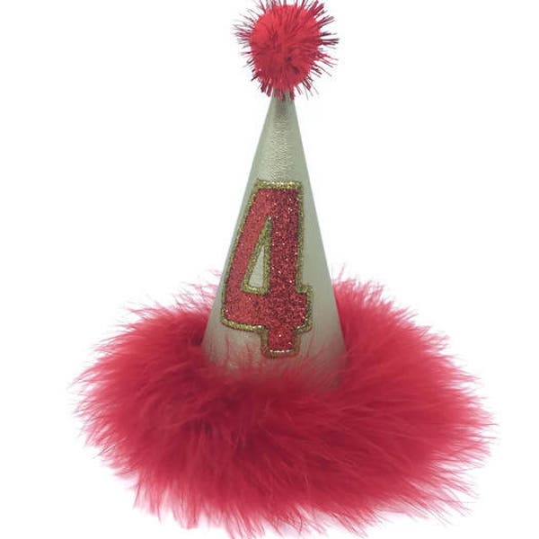 Sombrero de fiesta de cumpleaños para perros, sombrero de cumpleaños de gato, rojo y dorado