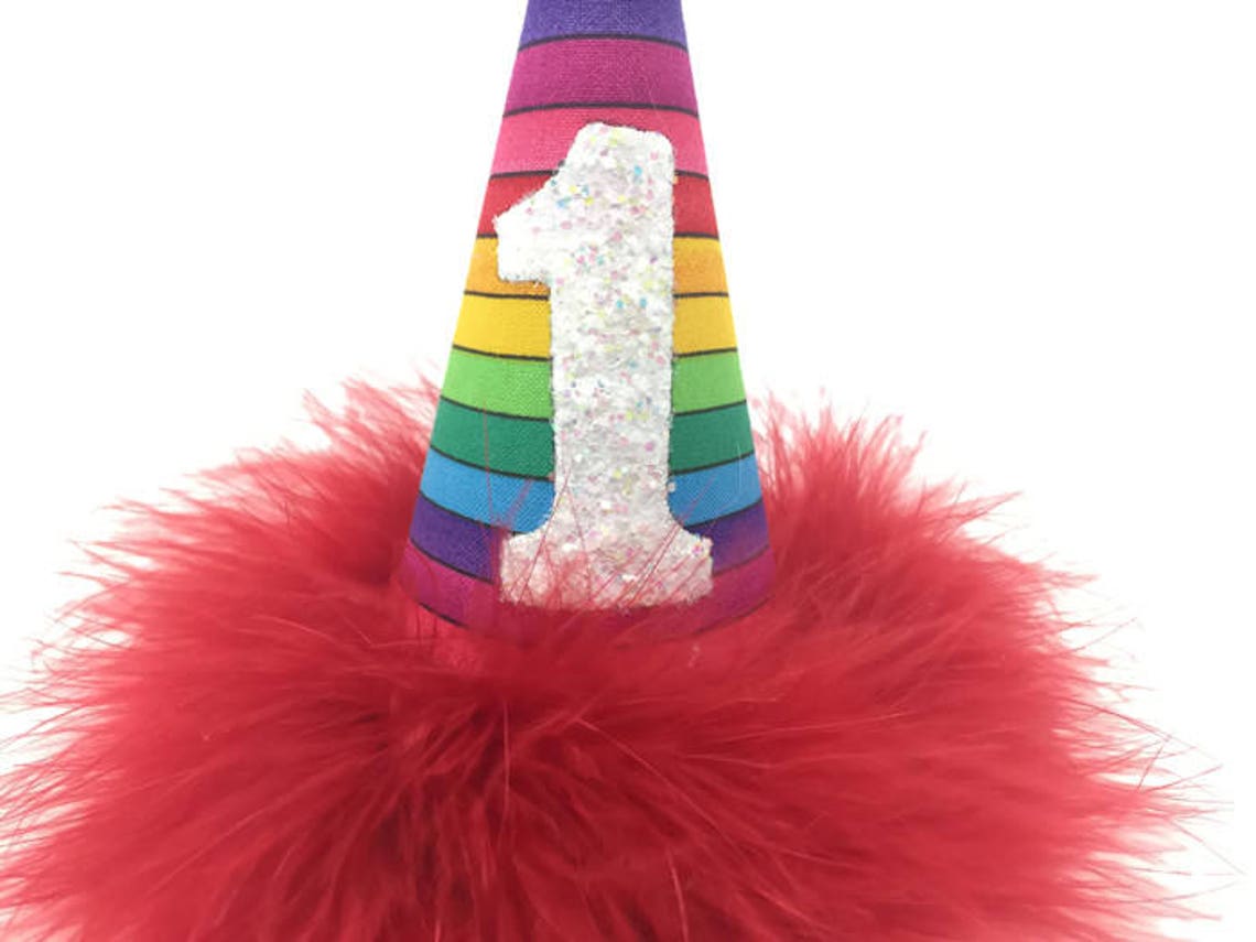 Rainbow Birthday Hat Rainbow Party Supplies Dog Birthday Etsy