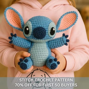 Cute Disney Lilo Stitch Crochet Pattern, Easy Knit Amigurumi PDF Download