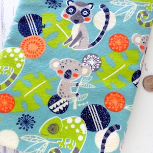 Koalas and Geckos Flannel fabric, Super Snuggle Flannel, 100% Cotton FLANNEL, nursery decor, fabric by the half yard,