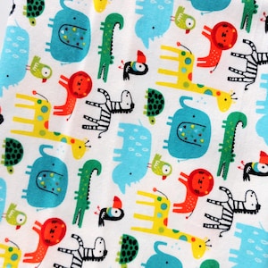 Jungle animals Flannel fabric, Super Snuggle Flannel, 100% Cotton FLANNEL, nursery decor, fabric by the half yard, neutral fabric flannel