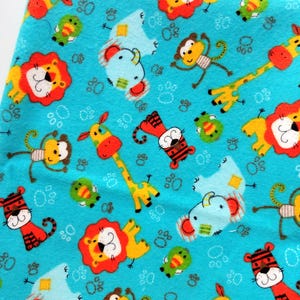 Jungle animals Flannel fabric, Super Snuggle Flannel, 100% Cotton FLANNEL, nursery decor, fabric by the half yard, neutral fabric flannel
