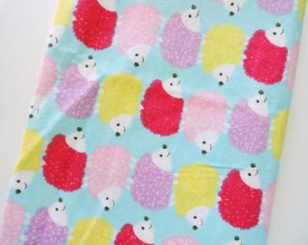 Baby Hedgehogs Flannel , Super Snuggle Flannel, 100% Cotton FLANNEL, nursery decor, fabric by the half yard, baby girl fabric
