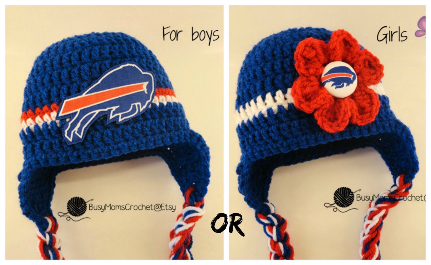 Handmade baby crochet Buffalo Bills inspired HAT ONLY boy or Etsy