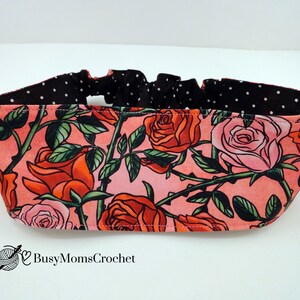Valentine’s Day Headband, Red roses and thorns Headband, Love Headband, women headband, Gift for Her, Anniversary gift, yoga headband,