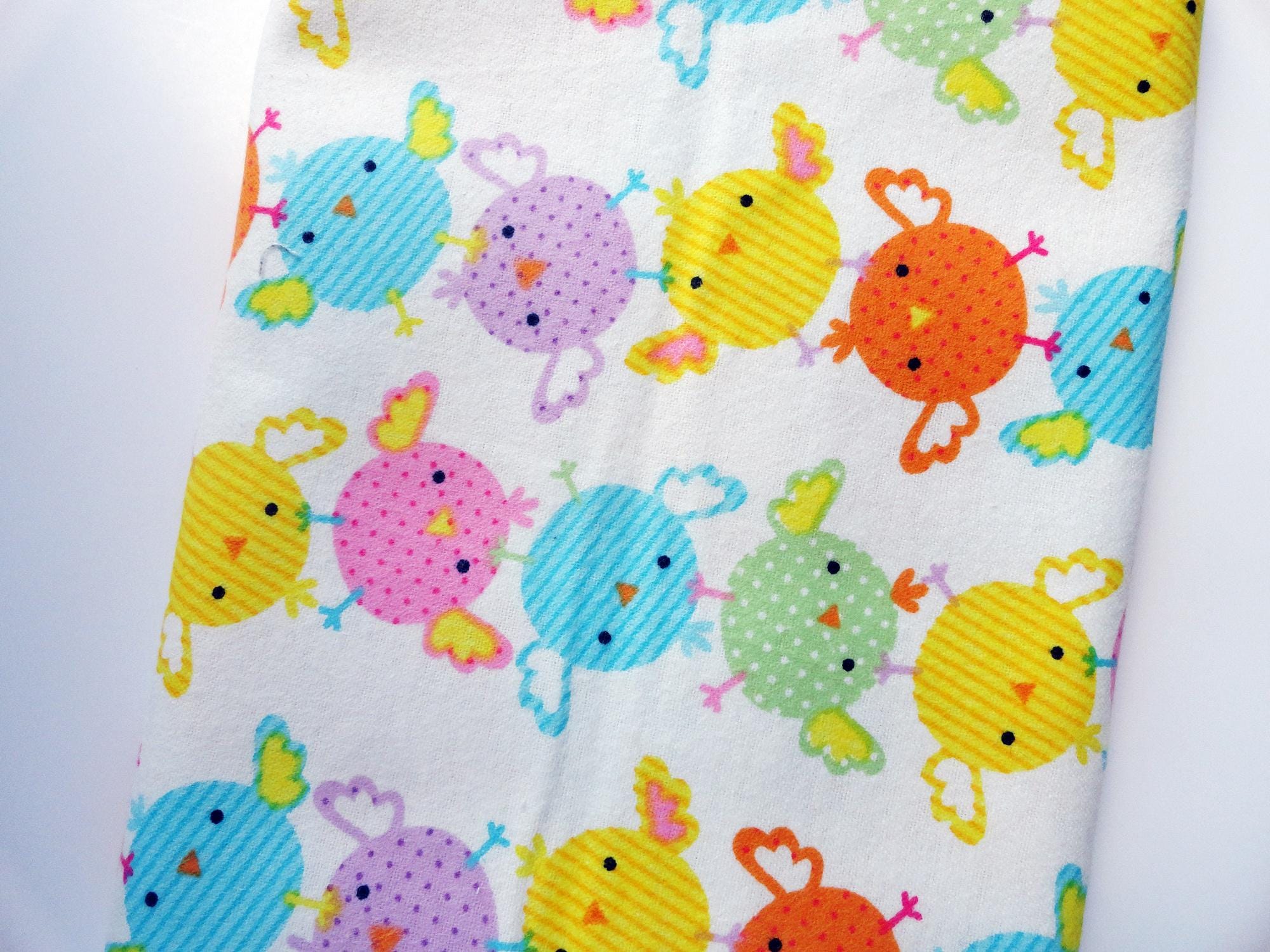 Baby chicks Flannel fabric, Super Snuggle Flannel, 100% Cotton FLANNEL, nursery decor, fabric by the 1/2 yard,  neutral baby flannel,