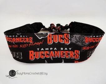 Handgemaakte Tampa Bay geïnspireerd omkeerbare stof hoofdband, volwassen hoofdband, elastische hoofdband, buccaneers hoofdband