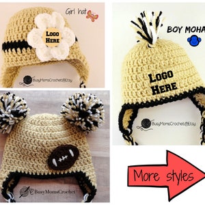 New Orleans colors crochet pro football baby hat , handmade crochet team baby hat, baby beanie, sport team HAT ONLY, newborn to adult size,