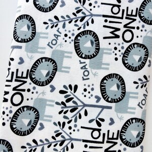 Wild One lions Flannel fabric, Super Snuggle Flannel, 100% Cotton FLANNEL, nursery decor, fabric by the half yard, neutral flannel