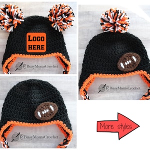 Cincinnati colors crochet pro football baby hat , handmade crochet team baby hat, baby beanie, sport team HAT ONLY, newborn to adult size,