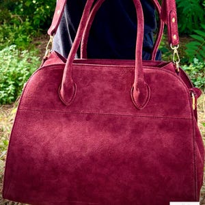 Wildleder-Einkaufstasche, Minimale Leder-Einkaufstaschen, echtes Lederhandtaschen